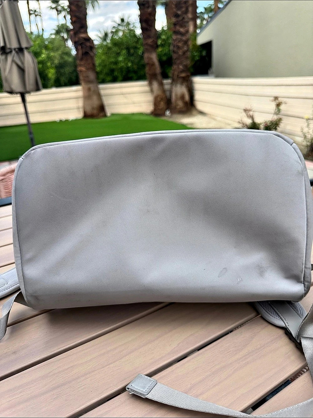 Away Double Diaper Backpack in Gray Like New - Picture 7 of 8